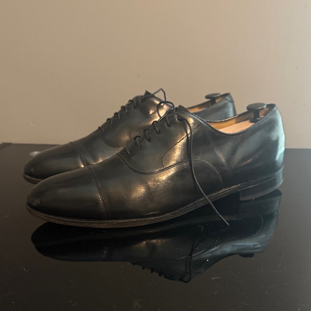 Johnston & Murphy Classic Black Leather Oxfords
